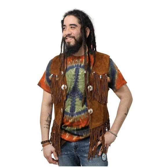 Handmade Other - Vintage Fringe Leather Vest Unisex Suede Western Boho Hippie Tribal Festival L